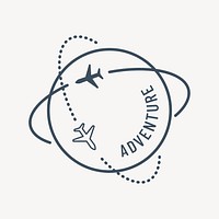 Global travel line icon vector