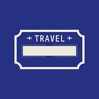 Blue travel badge vector