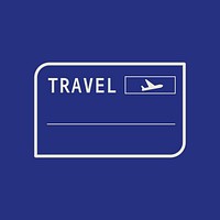 Blue air travel badge isolated design