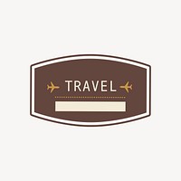 Brown travel badge isolated design