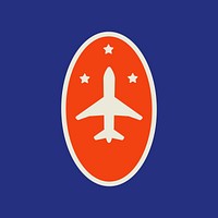 Red airplane badge vector