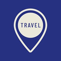 Blue travel pin vector