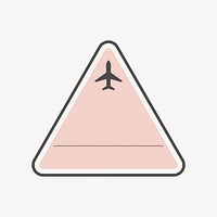 Pink airport badge vector