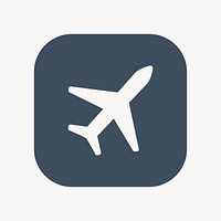 Square airplane icon vector