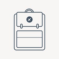 Green travel backpack icon vector