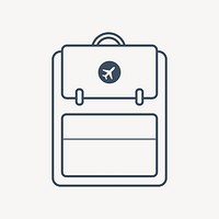 Beige travel backpack icon isolated design