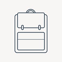 Simple school backpack icon vector