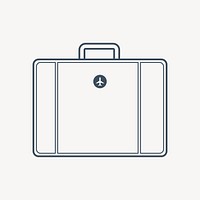 Simple travel briefcase icon vector