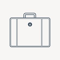 Simple travel briefcase icon isolated design