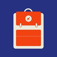Red travel backpack vector