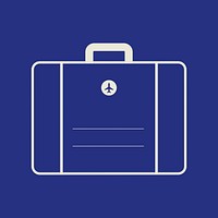 Blue travel briefcase vector