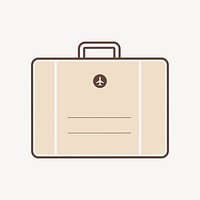 Brown travel briefcase icon vector