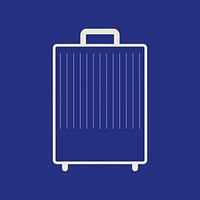 Blue travel luggage isolated design