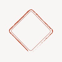 Red textured line badge vector