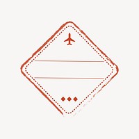 Red travel stamp textured badge vector