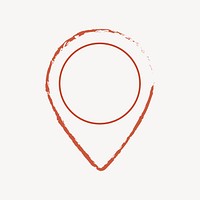 Red doodle location pin isolated design