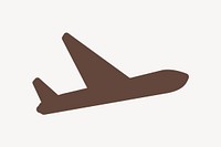Brown airplane icon isolated design