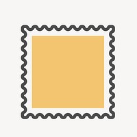 Yellow postage stamp vector