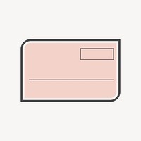 Pastel pink postcard badge vector