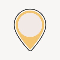 Yellow location pin icon vector