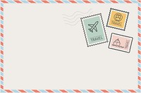 Colorful postal envelop border frame