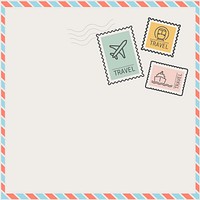 Colorful postal envelop border frame