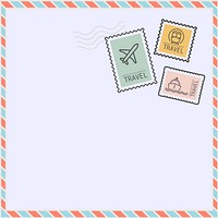 Cute postal envelop border frame