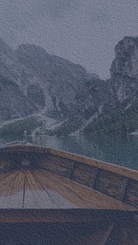 Mountain lake canoe iPhone wallpaper, outdoors travel