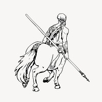 Centaur mythical creature clipart. Free public domain CC0 image.