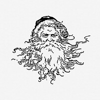 Santa Claus vintage illustration. Free public domain CC0 image.
