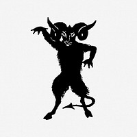 Goat monster mythology vintage illustration. Free public domain CC0 image.