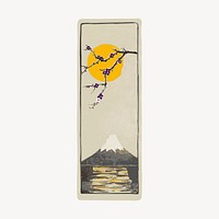 Japan Mount Fuji vintage illustration vector. Free public domain CC0 image.