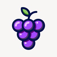Purple grape fruit collage element vector. Free public domain CC0 image.