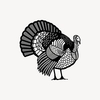 Turkey bird silhouette collage element vector. Free public domain CC0 image.
