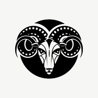Capricorn zodiac astrology, year of goat collage element psd. Free public domain CC0 image.