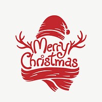 Merry Christmas word collage element psd. Free public domain CC0 image.