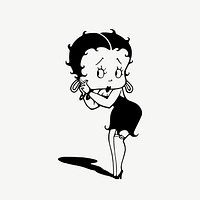 Betty Boop, cartoon character by Max Fleischer, collage element psd. Free public domain CC0 image.