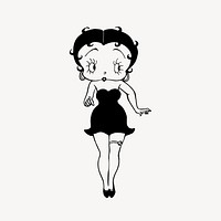 Betty Boop, cartoon character by Max Fleischer, collage element vector. Free public domain CC0 image.