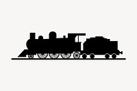 Steam train silhouette collage element vector. Free public domain CC0 image.