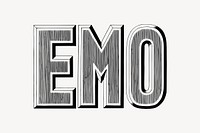 EMO word collage element vector. Free public domain CC0 image.