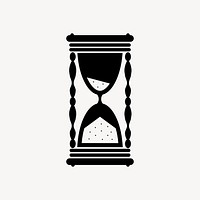 Hourglass silhouette collage element vector. Free public domain CC0 image.