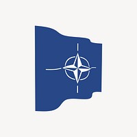 NATO flag, North Atlantic Treaty Organization collage element vector. Free public domain CC0 image.
