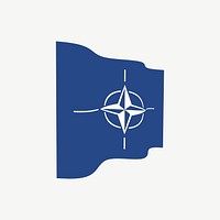NATO flag, North Atlantic Treaty Organization design element psd. Free public domain CC0 image.
