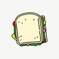 Sandwich doodle illustration psd. Free public domain CC0 image.