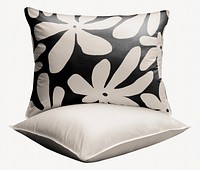 Black floral cushion pillow