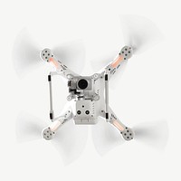 Flying white drone psd