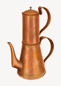 Coffee pot, vintage illustration. Digitally remixed by rawpixel.