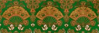 Green Japanese fan background, traditional pattern.  Remixed by rawpixel.