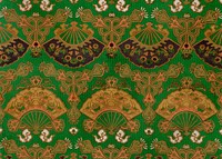 Green Japanese fan background, traditional pattern.  Remixed by rawpixel.