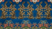 Blue Japanese dragon desktop wallpaper.  Remixed by rawpixel.